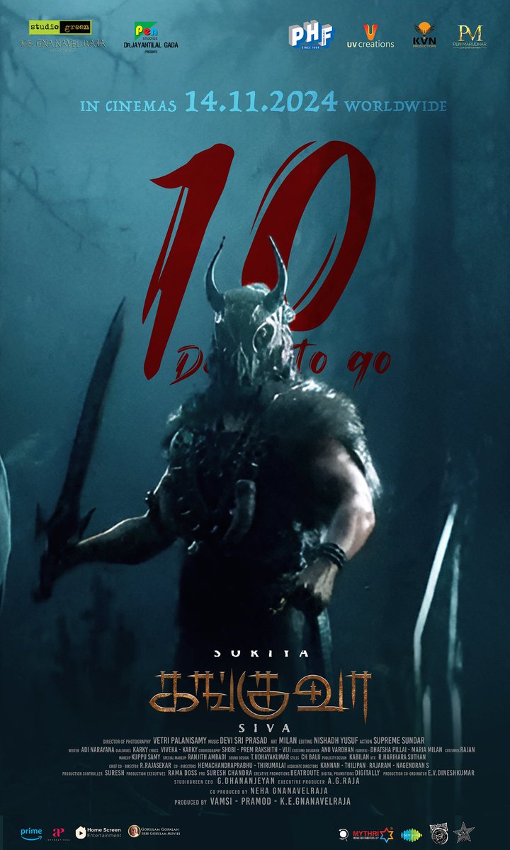 dodgelight07's tweet photo. #Kanguva in Cinemas Just 10days In Cinemas Nov 14th 🦅🔥  

Unofficial Posters By @dodgelight07 @StudioGreen2 @Suriya_offl @KanguvaTheMovie https://t.co/lNibligwDP