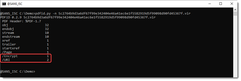 sans_isc's tweet photo. Analyzing an Encrypted Phishing PDF https://t.co/qBX064fauc https://t.co/MS15uQ9cye