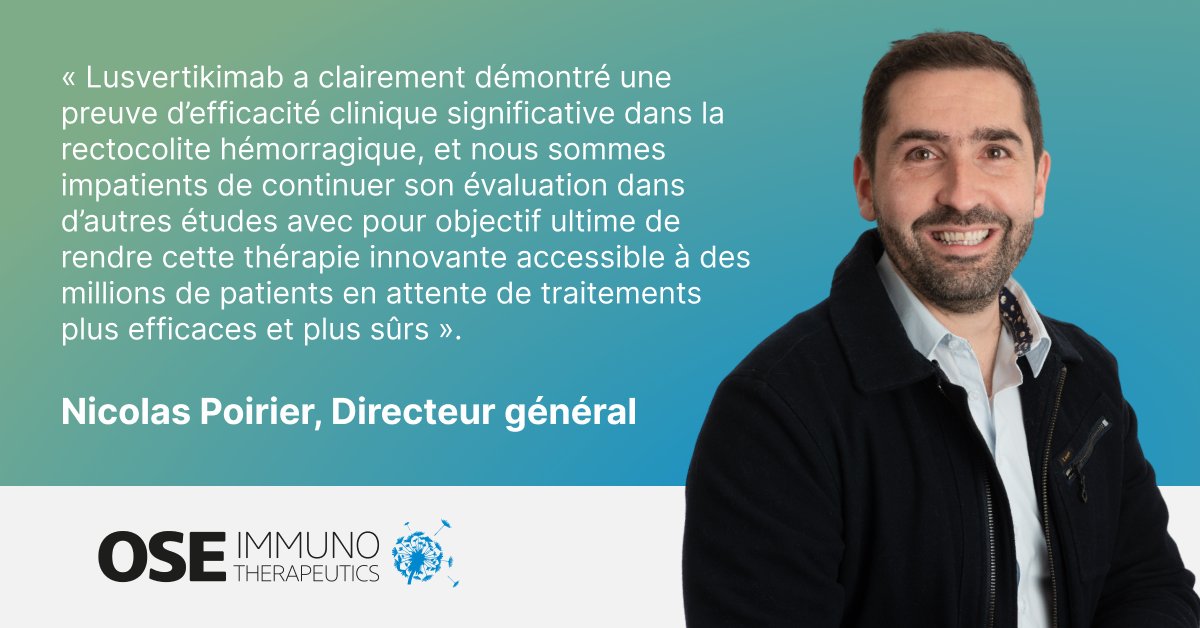 OSE Immunotherapeutics Annonce des Résultats Cliniquement Probants et Statistiquement Significatifs de l’Étude de Phase 2 de l’Anticorps Anti-IL7R Lusvertikimab pour le Traitement de la Rectocolite Hémorragique

En savoir plus :  tinyurl.com/25bpe4np