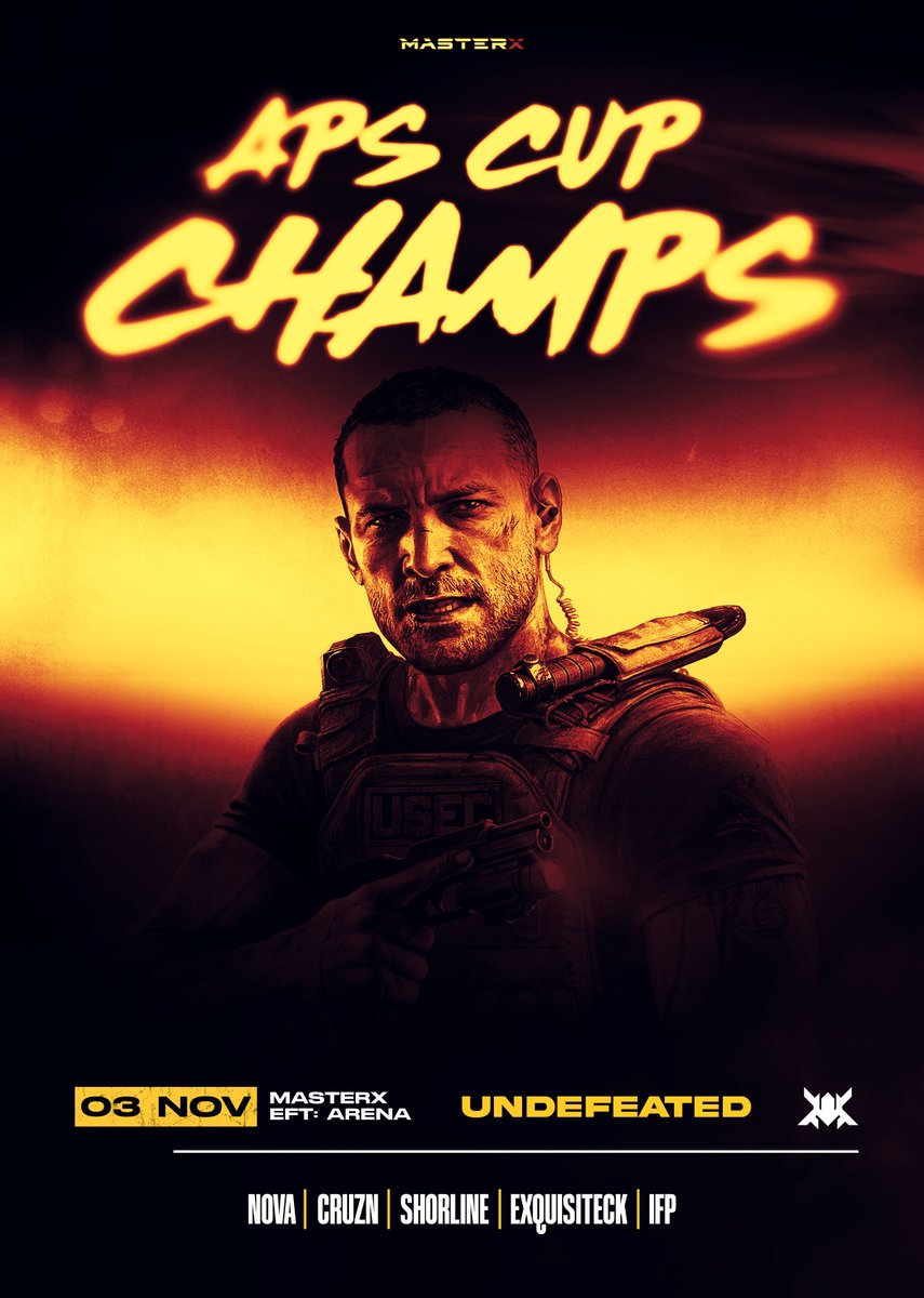 MASTERXgg's tweet photo. WE ARE 2024 APS CUP CHAMPIONS 🏆

#EscapeFromTarkov #TarkovArena https://t.co/G8JiRSFCzS