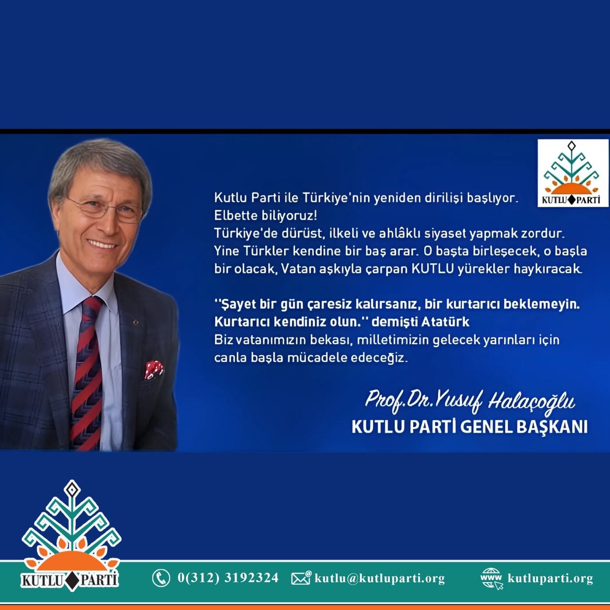 Kutlu Parti ile Türkiye'nin dirilişi başlıyor.