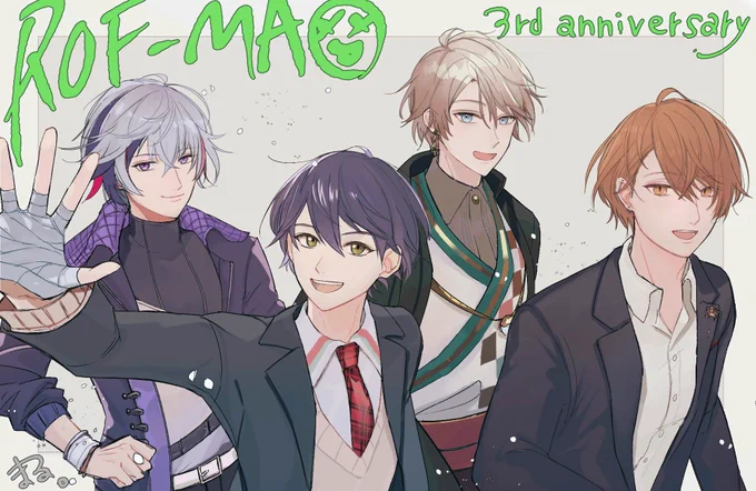 大遅刻ですが3周年おめでとうございます!ROF-MAO is family 天上天下無双#ろふまお3周年 #加画美 #金剛力也像 #絵スコート #描いた晴 