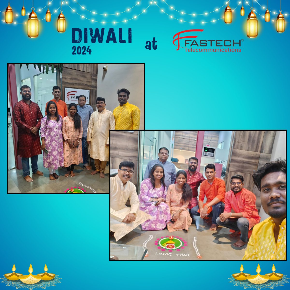 fastech_T's tweet image. Celebrating Diwali with joy, laughter, and the best team!

The Fastech family joyously celebrated the festival of Diwali, embracing the warmth of traditions, the brightness of lights, and the sweetness of togetherness.

#Fastech#DiwaliCelebrations #FastechTelecommunications