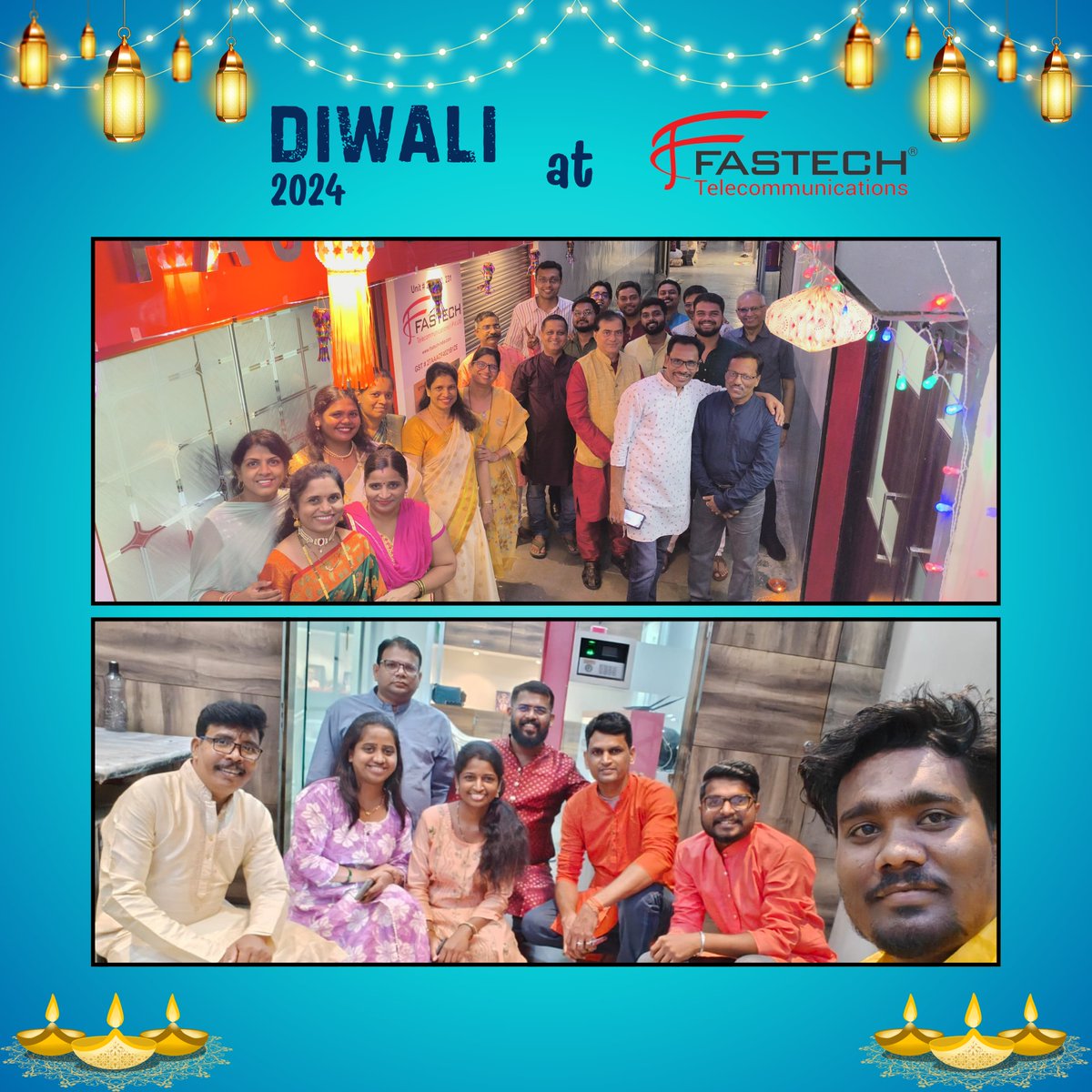 fastech_T's tweet image. Celebrating Diwali with joy, laughter, and the best team!

The Fastech family joyously celebrated the festival of Diwali, embracing the warmth of traditions, the brightness of lights, and the sweetness of togetherness.

#Fastech#DiwaliCelebrations #FastechTelecommunications