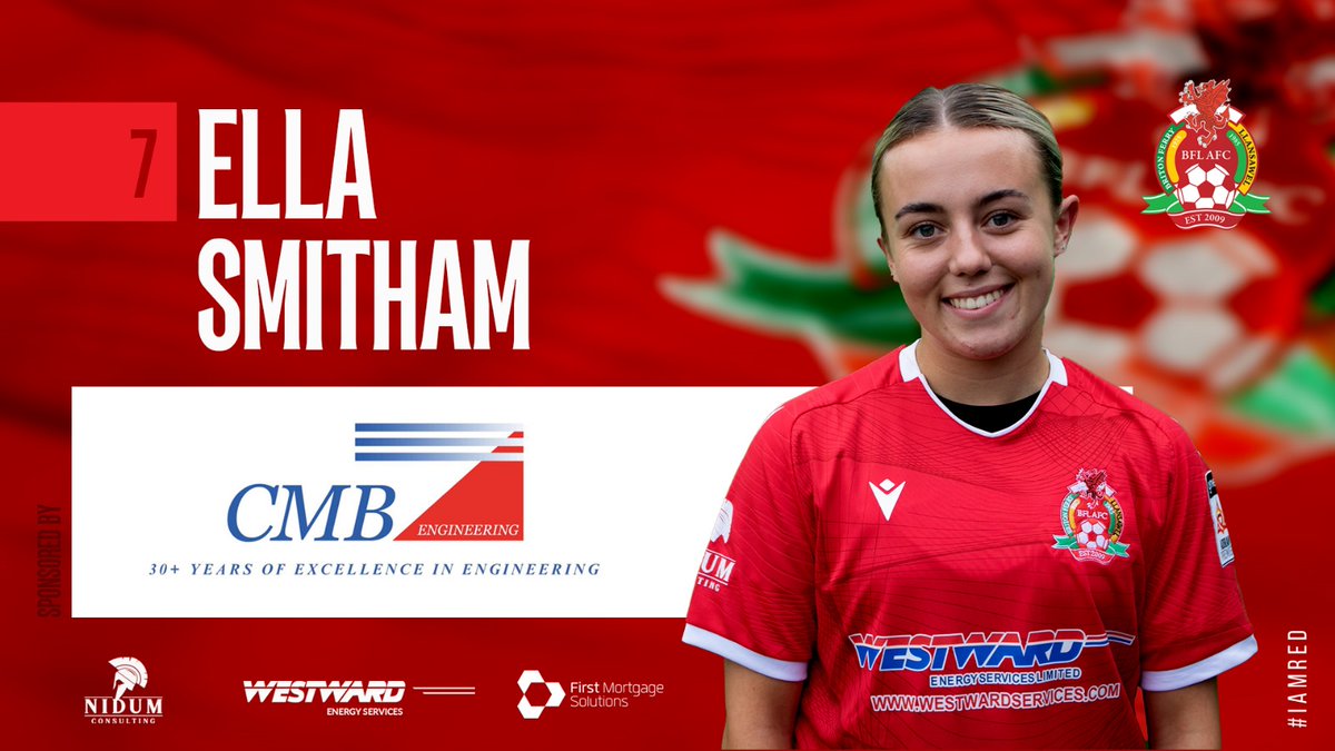 🎉Player Sponsorship 2024/2025 🎉 

We are pleased to announce that Ella Smitham will be sponsored by <a href="/CMBEngineering/">CMB Engineering</a>  for the Upcoming season   

Thank you for your incredible support      

#IAmRed 🔴