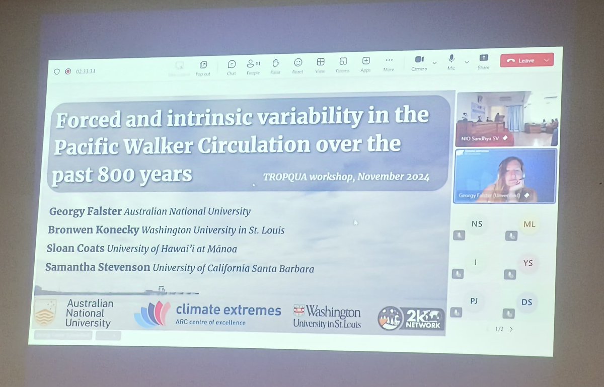 INQUA Early Career Researchers (@inqua_ecr) on Twitter photo #tropqua 2024 started with an excellent talk by Dr Georgy Falster <a href="/raindrop_herder/">Dr Georgy Falster</a> on Pacific Walker circulation variability through the last 800 years.
If you are interested in attending the talks online, send us an email on tropqua2024@gmail.com
<a href="/PAGES_IPO/">Past Global Changes</a> <a href="/PAGES_ECN/">PAGES Early-Career Network</a> #tropqua 2024 started with an excellent talk by Dr Georgy Falster <a href="/raindrop_herder/">Dr Georgy Falster</a> on Pacific Walker circulation variability through the last 800 years.
If you are interested in attending the talks online, send us an email on tropqua2024@gmail.com
<a href="/PAGES_IPO/">Past Global Changes</a> <a href="/PAGES_ECN/">PAGES Early-Career Network</a>