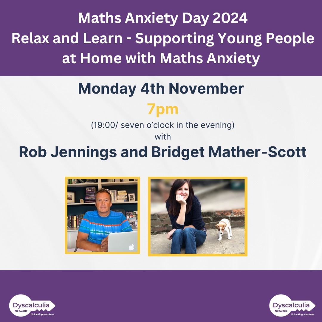 The Dyscalculia Network (@dyscalculianet1) on Twitter photo It's the start of #MathsAnxiety week and #NumberConfidenceWeek, and we have this great webinar tonight for parents to help reduce maths anxiety and be more number confident at home. Hope to see you there!
dyscalculianetwork.com/latest-events/
#Dyscalculia #MathsAnxietyDay
<a href="/Nat_Numeracy/">National Numeracy</a> It's the start of #MathsAnxiety week and #NumberConfidenceWeek, and we have this great webinar tonight for parents to help reduce maths anxiety and be more number confident at home. Hope to see you there!
dyscalculianetwork.com/latest-events/
#Dyscalculia #MathsAnxietyDay
<a href="/Nat_Numeracy/">National Numeracy</a>