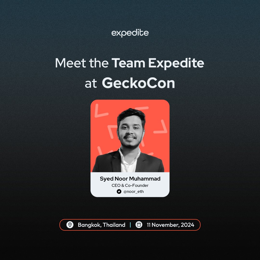 We're heading to Bangkok, Thailand for the Web3 Gaming event #Geckocon, hosted by <a href="/coingecko/">CoinGecko</a>!  
Who else is coming? Let's meet and talk #Web3 🇹🇭 

<a href="/noor_eth/">Syed Noor Muhammad 🔜 ETHDenver</a>
#DevCon2024 #Thailand