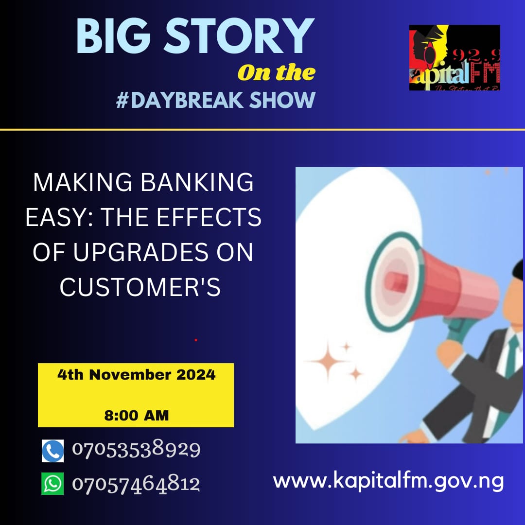 kapital929's tweet image. The Nigerian banking sector has seen major tech upgrades aimed at boosting customer experience; however, this is not without challenges.

What are some of the challenges you&apos;ve experienced with banking recently?

#kfm929/#Daybreakshow/
#Bankissues/Tinubu/Trump/Jada/Naira/Narte