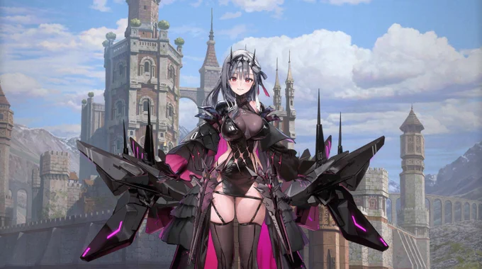 ロビー背景。いくつか購入して楽しんでいます。NIKKEのキャラデザ本当に好き。黒紅蓮の新コスチュームは私の大好きが詰まっていてクオリティもえげつなくて大満足です。1番好きなNIKKEを決めるのは難しいですけど「結局私が1番好きなのは紅蓮なのでは?」と思うことが多いので1番なのかも #NIKKE 