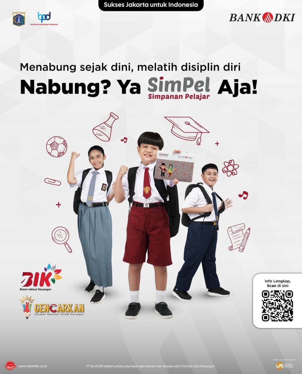 Yuk budayakan menabung sejak dini! Kamu bisa mulai belajar menabung di Tabungan SimPel Bank DKI! #BankDKI #TabunganSimPel #TabunganSimpananPelajar #TabunganSimPelBankDKI