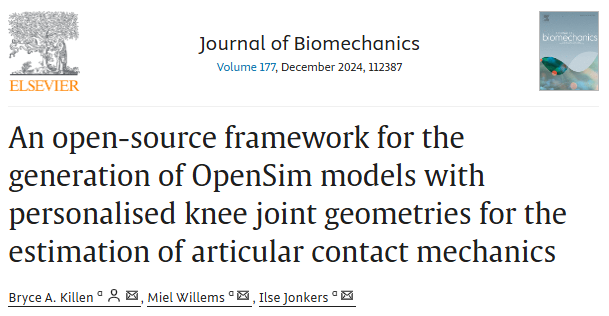 Bryce Killen (@bryce_killen) on Twitter photo Our latest paper is now published in <a href="/JBiomech/">Journal of Biomechanics</a> Open Access & Open-Source code. A great effort from all those involved both as (co)-authors and those involved in the periphery and <a href="/FWOVlaanderen/">FWO</a> for helping fund these developments across and benefitting multiple projects Our latest paper is now published in <a href="/JBiomech/">Journal of Biomechanics</a> Open Access & Open-Source code. A great effort from all those involved both as (co)-authors and those involved in the periphery and <a href="/FWOVlaanderen/">FWO</a> for helping fund these developments across and benefitting multiple projects