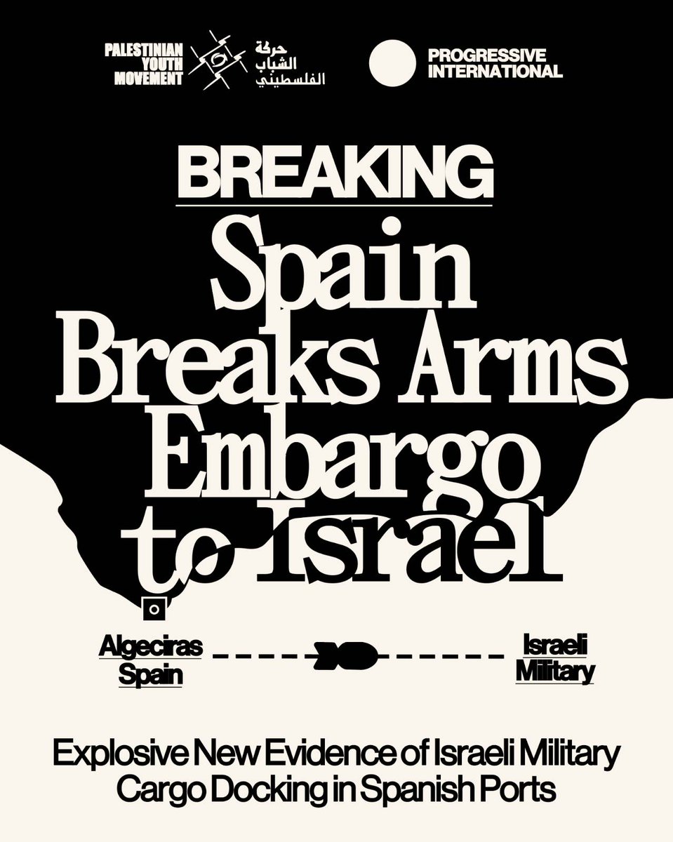 Progressive International (@progintl) on Twitter photo BREAKING 🇮🇱🇪🇸🇵🇸 Explosive new evidence from the <a href="/ProgIntl/">Progressive International</a> and <a href="/palyouthmvmt/">Palestinian Youth Movement</a> reveals tonnes of Israeli military cargo transiting through Spanish ports on <a href="/Maersk/">Maersk</a> ships — despite the suspension announced by its Government.
Via <a href="/olgarodriguezfr/">Olga Rodríguez Francisco ✍️</a>: bit.ly/4edIykz BREAKING 🇮🇱🇪🇸🇵🇸 Explosive new evidence from the <a href="/ProgIntl/">Progressive International</a> and <a href="/palyouthmvmt/">Palestinian Youth Movement</a> reveals tonnes of Israeli military cargo transiting through Spanish ports on <a href="/Maersk/">Maersk</a> ships — despite the suspension announced by its Government.
Via <a href="/olgarodriguezfr/">Olga Rodríguez Francisco ✍️</a>: bit.ly/4edIykz