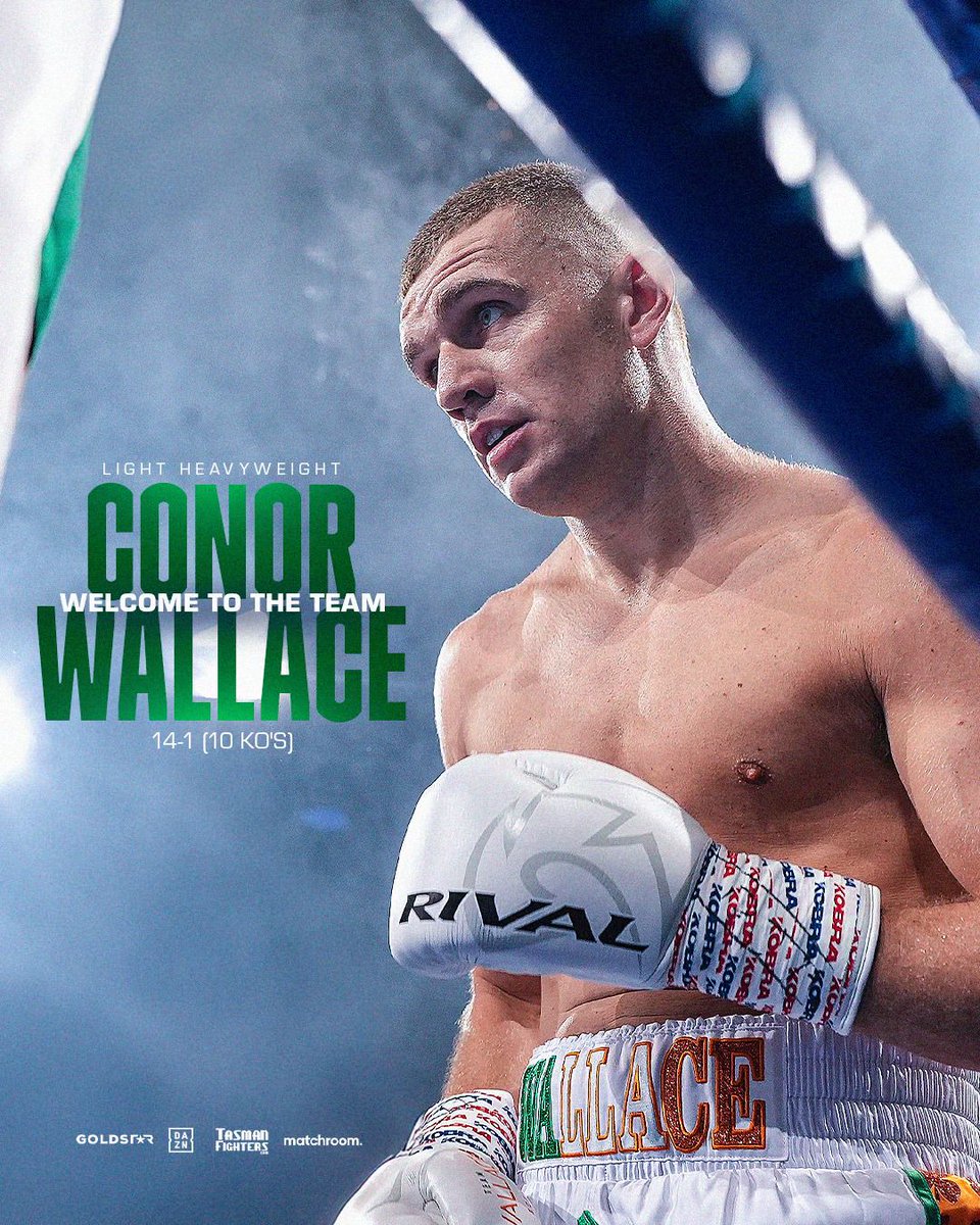 MatchroomBoxing's tweet photo. Ready for the World Title call in 2025 📞

Rising Light Heavyweight star Conor Wallace links up with Matchroom Boxing alongside Goldstar Promotions &amp; @tasmanfighters 🤝

Finishing the year big on December 11 in Australia 💥 #WallaceWellem https://t.co/BWTzJzlI1M