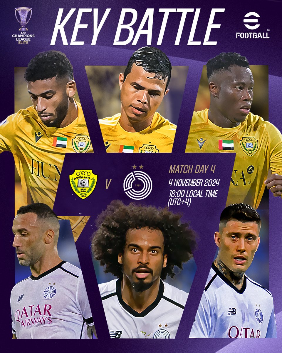 TheAFCCL's tweet photo. ๐ฆ๐ช Al Wasl host Al Sadd ๐ถ๐ฆ in a fierce showdown!
Which club will get the 3 points ?๐ค
@play_eFootball ๐ฎ Play now https://t.co/LPwkTHo6Az
#ACLElite | #KonamiKeyBattles https://t.co/wx4VKJ6qiv