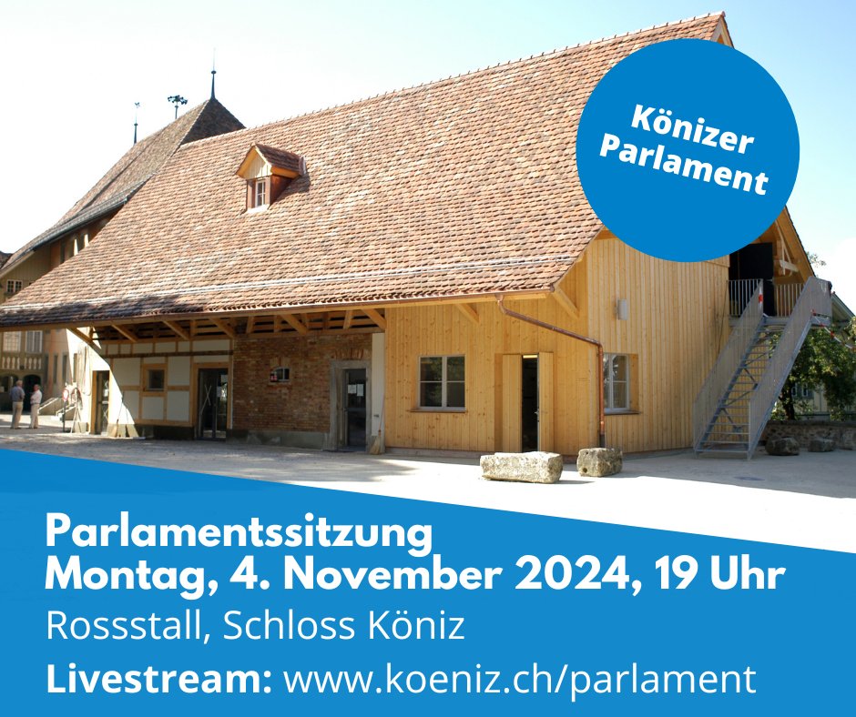 Budget-Debatte im #KönizerParlament: Das Parlament diskutiert an seiner heutigen Sitzung das Budget 2025 der Gemeinde und den Integrierten Aufgaben- und Finanzplan (IAFP). Die Sitzung wird im Livestream übertragen: koeniz.ch/parlament