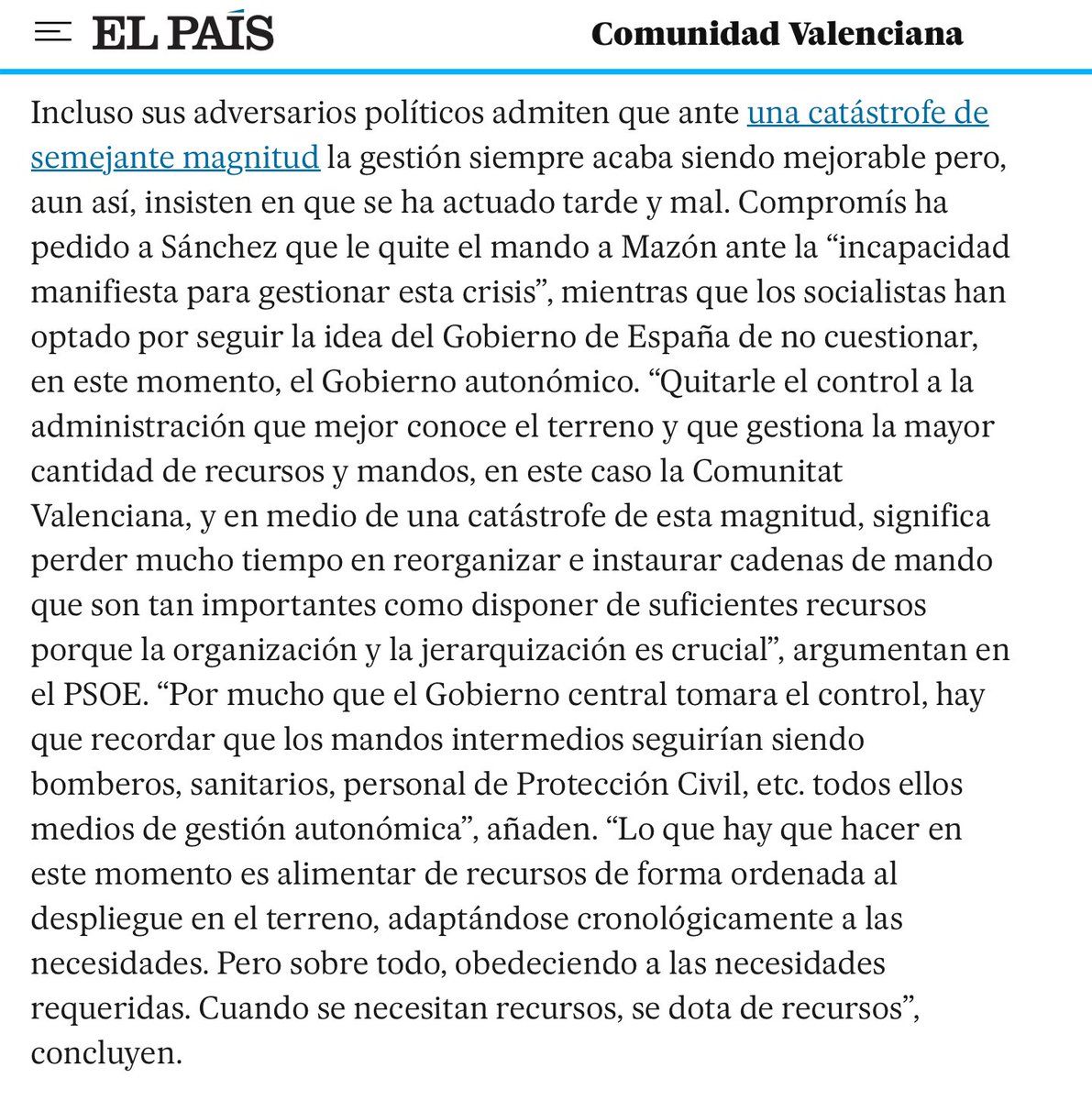¿Por qué el Gobierno de España no le quita el mando a Mazón ante su incapacidad manifiesta? 👇
