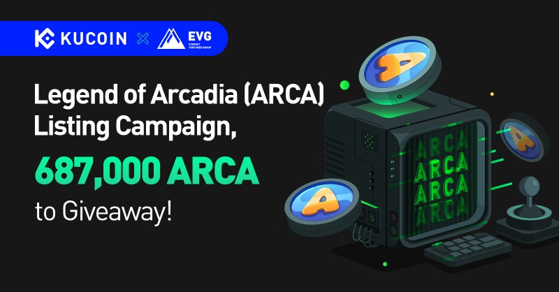 kucoincom's tweet photo. 🎮 Insert Coin to Start!

💥 Join the @EVGHQ @LegendofArcadia's listing campaign on #KuCoin and play to win your share of the 687,000 $ARCA prize pool!

🚀 Level up, unlock rewards, and let’s see if you can beat the listing high score!