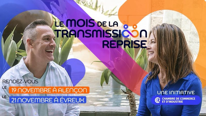 Le mois de la transmission reprise, c'est parti🚀

Votre CCI et ses partenaires sont là pour vous guider avec 2 événements spécialement conçus pour VOUS :

🗓️ 19/11 à Alençon : tinyurl.com/mttz5wy5
🗓️ 21/11 à Evreux : tinyurl.com/4d9puvrh

Nous vous attendons nombreux !