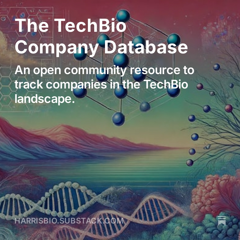 🚨 New blog/open resource alert 🚨

Struggling to keep track of the exponentially growing number of new TechBio companies?

So was I! So I decided to start tracking them and I eventually decided to make it an open community resource.

You can access via the below article👇

(1/n)