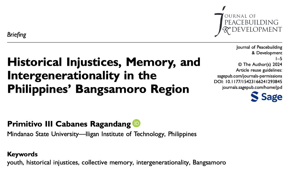 Primeragandang's tweet photo. After 3 rejections and nearly 2 years of back &amp; forth, I'm thrilled to finally see this published! Here, I delve into the Moros’ struggle to address injustices, highlighting how memory becomes a powerful force that drives ongoing fight for justice. 

 https://t.co/aCUuw8ZjW3 https://t.co/d1qxpN89VM