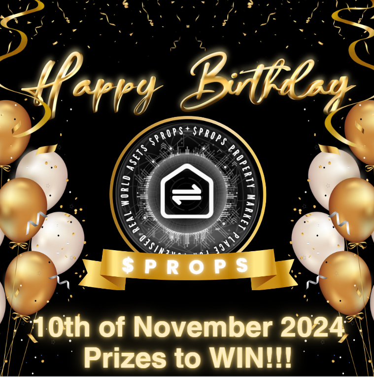 PropbaseApp's tweet photo. Our $PROPS is turning 1⃣

Propbase has achieved so much since our #TGE of $PROPS on the 10th of November 2023

Join in on the celebration as we give away $100 in $PROPS to one winner each day starting tomorrow! 

Rules:
💎Each day will be a different game 
💎Winners will be announced 10th of November
💎Prizes will be paid out at the end of the month

All the games will be used to showcase what #Propbase has achieved within the year 💎

Best of luck with the games over the next 5 days starting tomorrow

#TokenizedProperty #RealEstateInvestment #PassiveIncome #EVMBridge $PROPS #PROPS #RWA #Aptos #Base #Chainge #Community #Propbase #Aptos