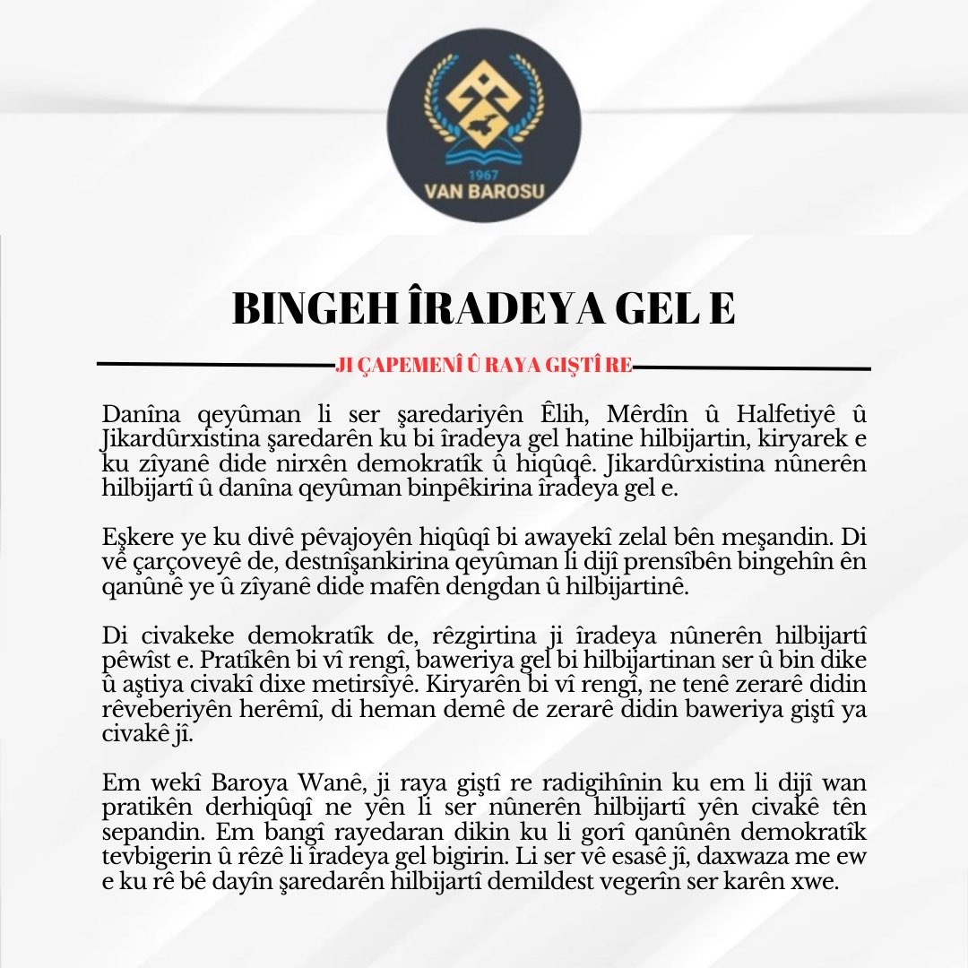 VanBaro's tweet photo. HALK İRADESİ ESASTIR

BINGEH ÎRADEYA GEL E https://t.co/umpnbLLWMS