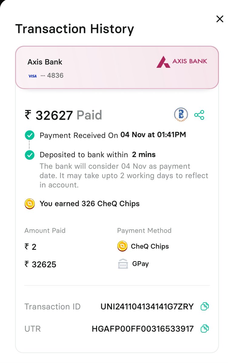 submutkar's tweet photo. I made my credit card payment today through @CheQ_One app and it credited instantly in 2 mins. I'm regular user of @CheQ_One. #cheQItToWinIt https://t.co/w3Jqjh9gtu