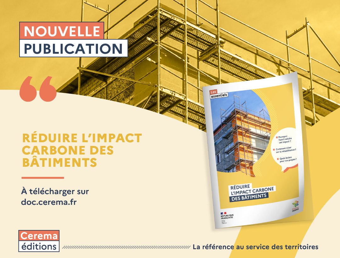 🏢Réduire l' #impactcarbone des #bâtiments : : le #Cerema accompagne les acteurs des #territoires

📚Nouvelle #publication à télécharger gratuitement : doc.cerema.fr/Default/doc/SY…

#CeremaBatiment #decarbonation #decaboner #CeremaDoc