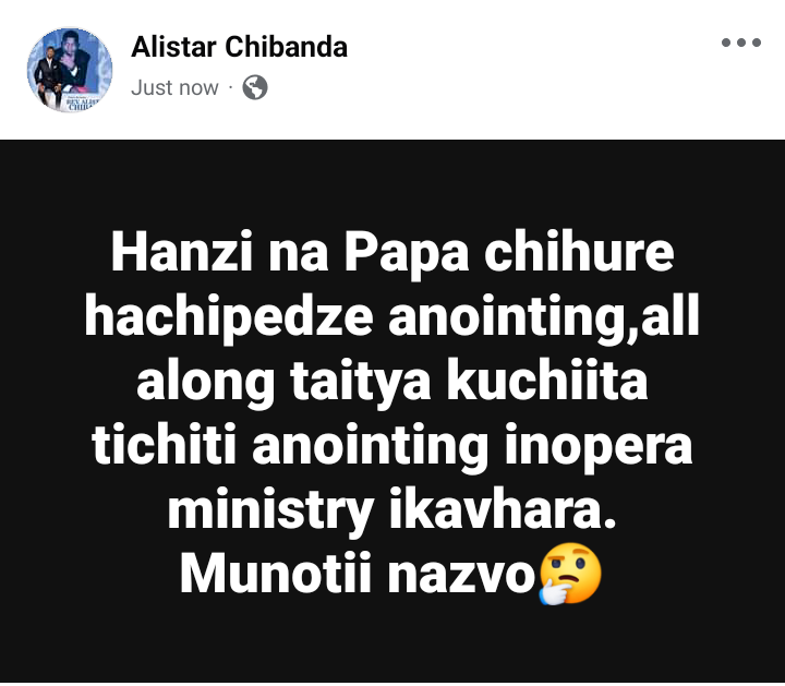 Apostle Alistar Chibanda tweet media