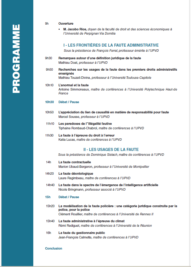 ragimbeau's tweet photo. Le 15 novembre prochain, aura lieu le colloque sur "La faute administrative" à l'@upvd1 (campus Mailly).
Merci aux différents intervenants d'avoir accepté d'intervenir sur ce sujet.
Les inscriptions sont encore possibles : https://t.co/fVJxQ4twaP https://t.co/REUQ2AtyBR