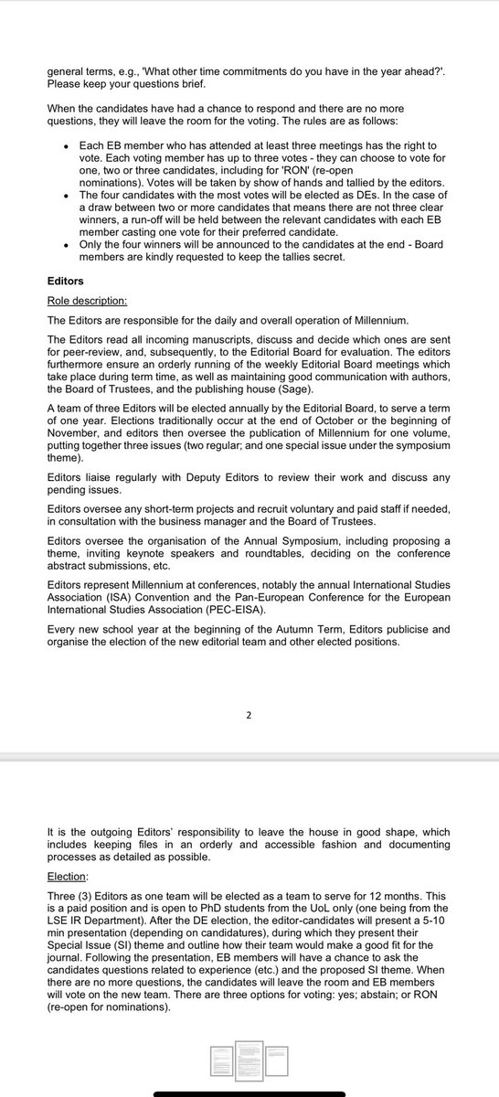 Millennium Journal (@millennjournal) on Twitter photo 📢 WE’RE RECRUITING: Editor team for the next year of Millennium! we’re recruiting for Editors and Deputy Editors 🤝 Open to UoL PhDs and, for Deputies, Master’s students - paid work! Interested? E-mail millennium@lse.ac.uk for more info. Elections are 21 Nov via Zoom! 🗳️ 📢 WE’RE RECRUITING: Editor team for the next year of Millennium! we’re recruiting for Editors and Deputy Editors 🤝 Open to UoL PhDs and, for Deputies, Master’s students - paid work! Interested? E-mail millennium@lse.ac.uk for more info. Elections are 21 Nov via Zoom! 🗳️