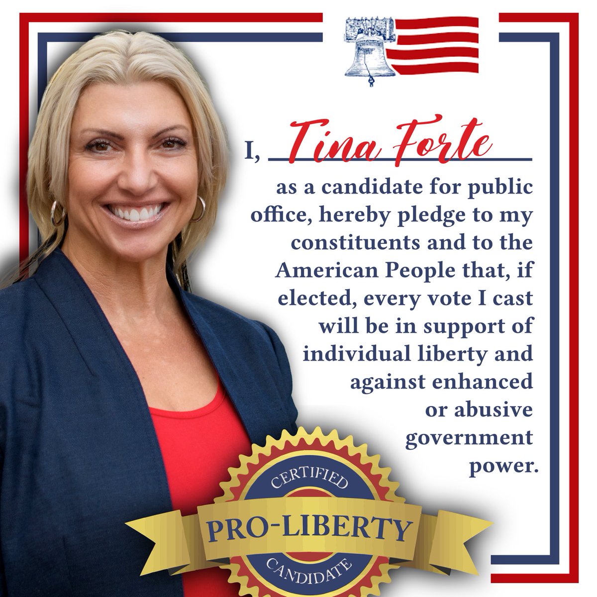 TinaForteUSA's tweet image. I’ll always defend your liberties. #Freedom