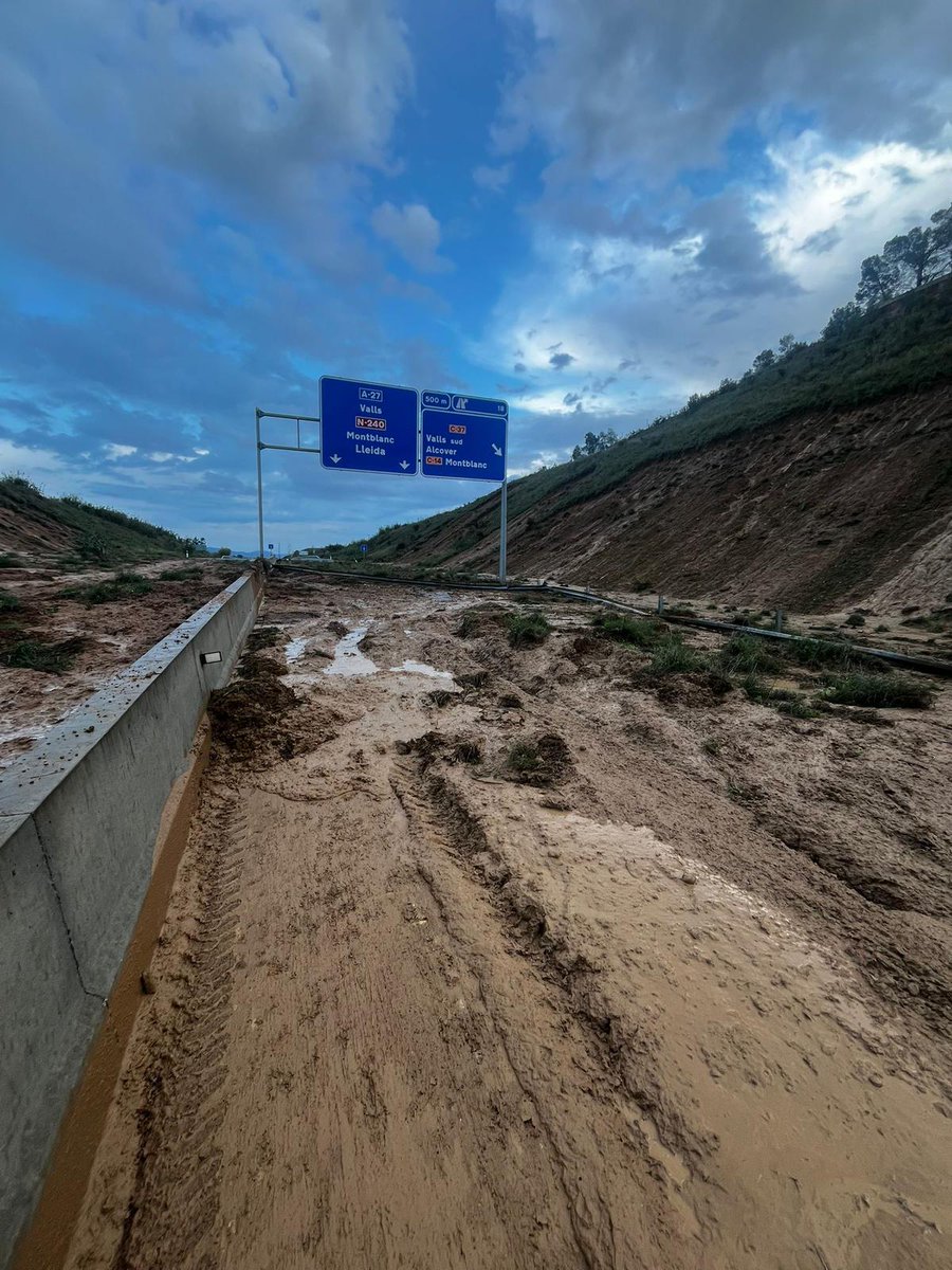 El tall de l'autovia A27 entre Tarragona i Valls. <a href="/eltempsTV3/">El temps</a> <a href="/meteocat/">Meteocat</a>