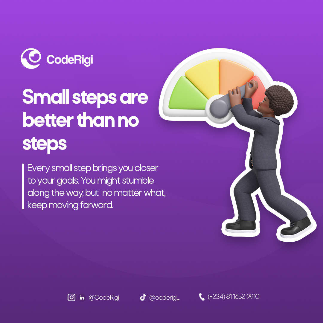coderigi_'s tweet photo. Every small step brings you closer to your goals. You might stumble along the way, but no matter what, keep moving forward.

#mondaymotivation #coding #developer #business #viral https://t.co/udGBFXYk6P
