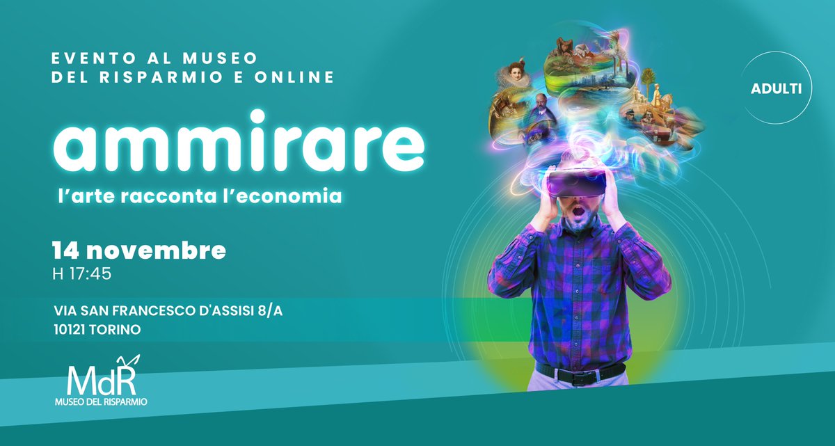 🎨✨ Vieni al Museo del Risparmio il 14/11 per l'evento “AMMIRARE: l’arte racconta l’economia”! Scopri come artisti come Rubens, Manet, Hopper e Brueghel svelano il legame tra arte ed economia.
Evento gratuito, iscrizione obbligatoria 👇museodelrisparmio.it/ammirare-larte…
#MdR #ArteEconomia