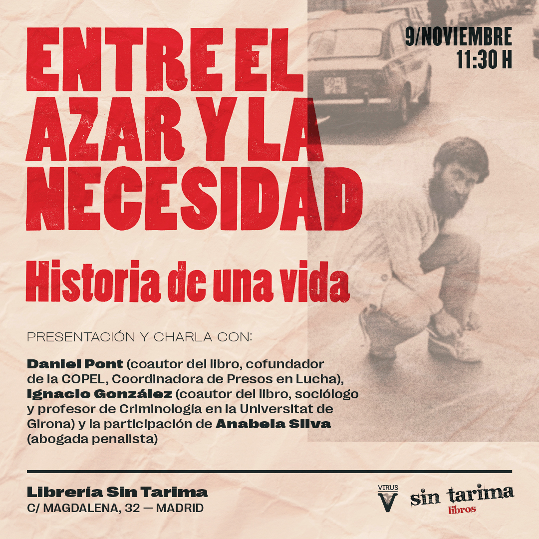 📢 Este fin de semana en Madrid tenéis la oportunidad de conversar con Daniel Pont e Ignacio González acerca de su libro 'Entre el azar y la necesidad'. Además estarán en compañía inmejorable. ¡No os lo perdáis!

08/11 — 19h <a href="/traficantes2010/">Traficantes de Sueños</a> 
09/11 — 11:30h <a href="/sintarima/">Sin Tarima Libros</a>