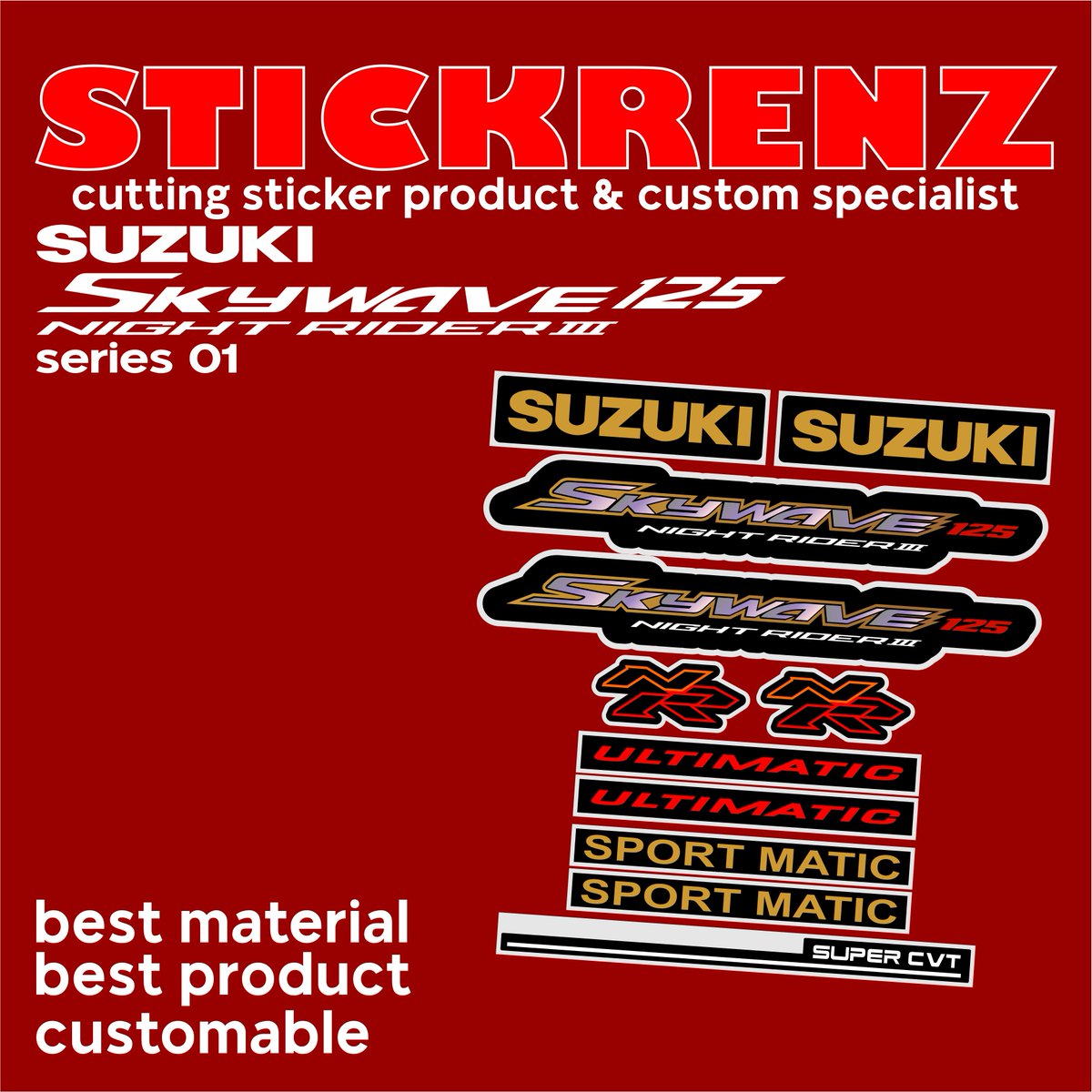 stickrenz's tweet photo. Cutting Sticker Suzuki Skywave125 NRIII 01 Custom re-touch design by :
@stickrenz
Material ORACAL 651G Series Customable Order https://t.co/cEIVE9uETx