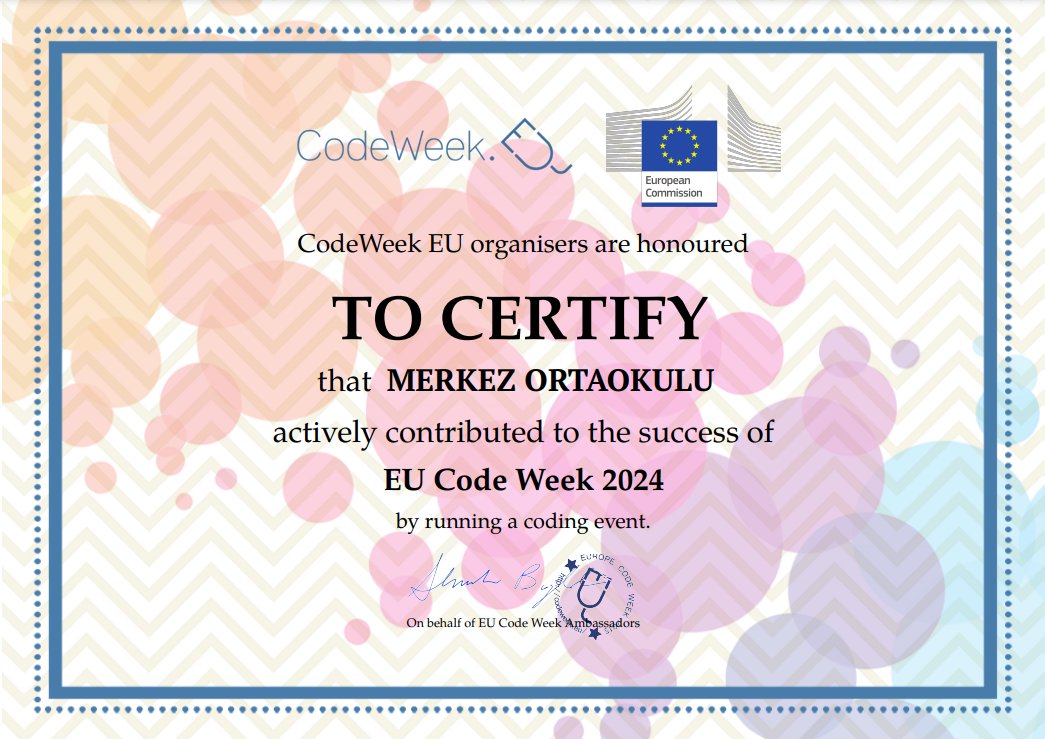 merkez37's tweet image. MERKEZ ORTAOKULU CODEWEEK 2024 ETKİNLİKLERİ
merkez.meb.k12.tr/icerikler/merk…
#CodeWeek #CodeWeek2024