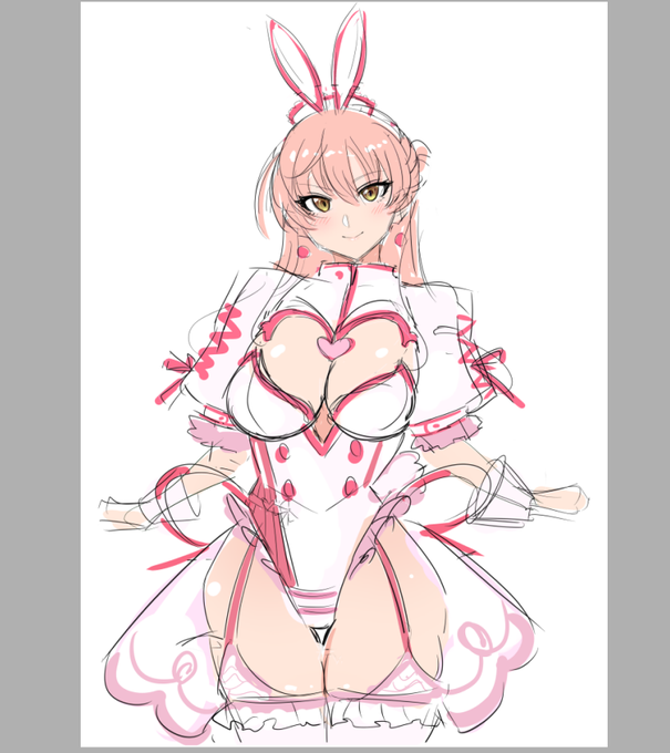 ナース美嘉バニーちょっと描いてみたらこれはエッチ過ぎでは… 