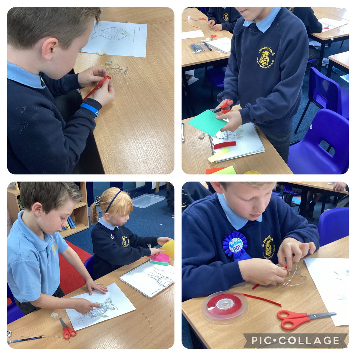 Lovely to have you back Year 4🥰 Today, we made wire sculptures based on Jacha Potgieter. It was very fiddly, but we showed great resilience.