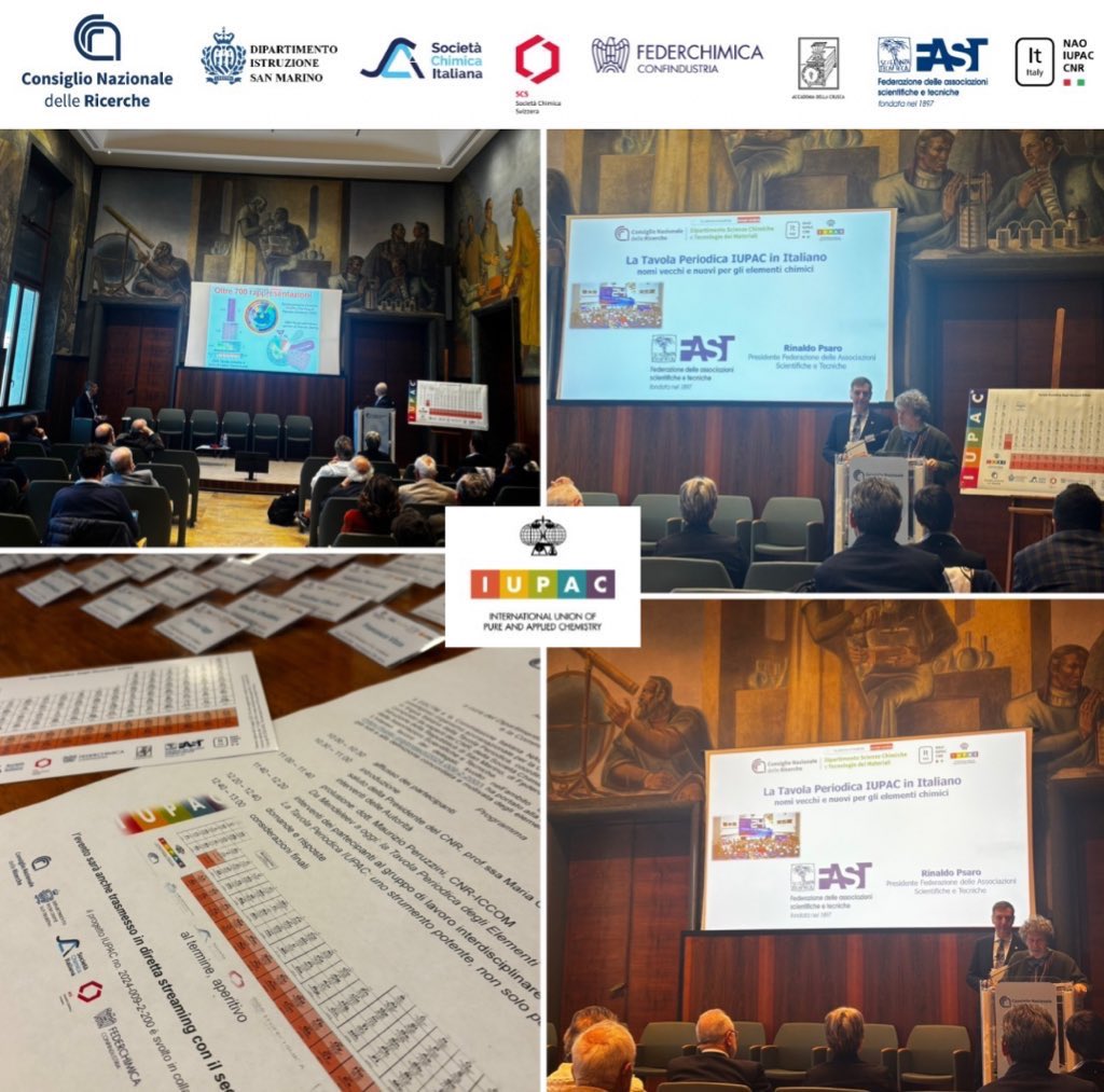 Oggi abbiamo presentato la prima  #tavolaperiodica di <a href="/IUPAC/">IUPAC</a>  in italiano. Un sentito ringraziamento a tutti i #partecipanti, offline e online. Una splendida #giornata di approfondimento scientifico.