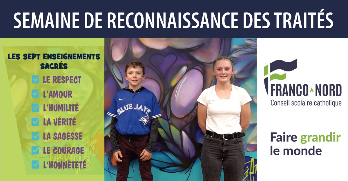 Le Conseil scolaire catholique Franco-Nord est fier de souligner la Semaine de reconnaissance des traités au sein de ses écoles. youtu.be/CRUxV7CTk1I