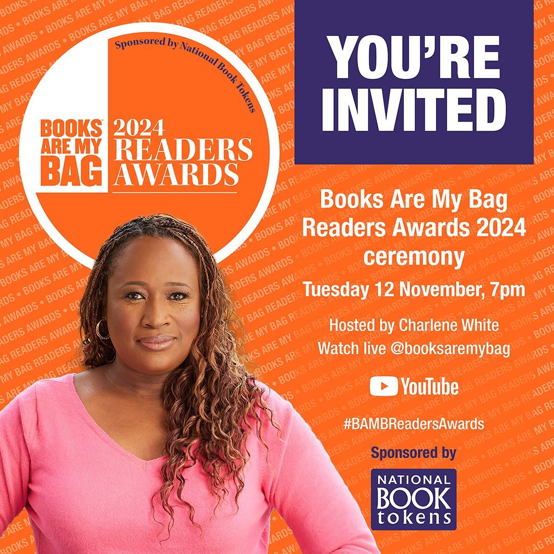 Books Are My Bag (@booksaremybag) on Twitter photo ✨ #BAMBReadersAwards 2024 ceremony! ✨
Join us on Tuesday 12 November with our host @charlenewhite
Watch live on the <a href="/booksaremybag/">Books Are My Bag</a> YouTube channel from 7pm to see who’s won this year’s awards: youtube.com/live/PCXGPQjUf…
<a href="/book_tokens/">National Book Tokens</a> ✨ #BAMBReadersAwards 2024 ceremony! ✨
Join us on Tuesday 12 November with our host @charlenewhite
Watch live on the <a href="/booksaremybag/">Books Are My Bag</a> YouTube channel from 7pm to see who’s won this year’s awards: youtube.com/live/PCXGPQjUf…
<a href="/book_tokens/">National Book Tokens</a>