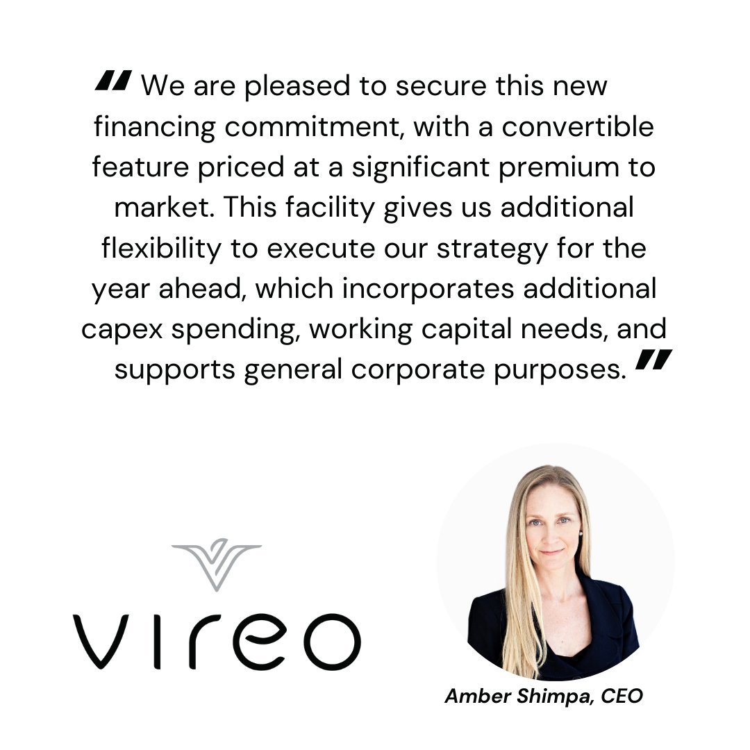 Today, we announced that we have secured a new convertible debt facility which provides a financing commitment of up to US $10M in aggregate principal amount of convertible notes. Read the release: hubs.la/Q02WNzgQ0
$VREO $VREOF