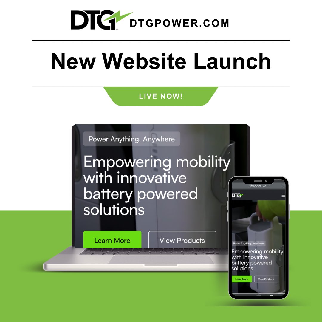 dtgpower's tweet photo. 🚀 Ready, set, launch! We've got a brand new home online. 

Empowering mobility with every click at https://t.co/lsHiENUV6v ⚡️

#dtgmobileworkstations #innovativetechnology #mobilesolutions #batterypowered #technologysolutions #batterytech https://t.co/DDOOCVereL