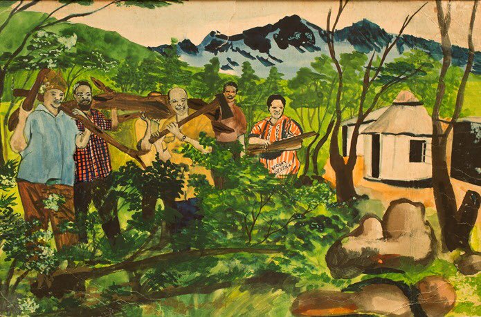 NatGalleryZimb's tweet photo. This week’s #artworkoftheweek is an artwork titled Freedom Labour by Jangano Shepherd  from the National Gallery of Zimbabwe  permanent collection.The artwork depicts a rural idyll with powerful colour.
#learn
#ngz
#natgallery@67
#artgallery https://t.co/NVtGpc0835