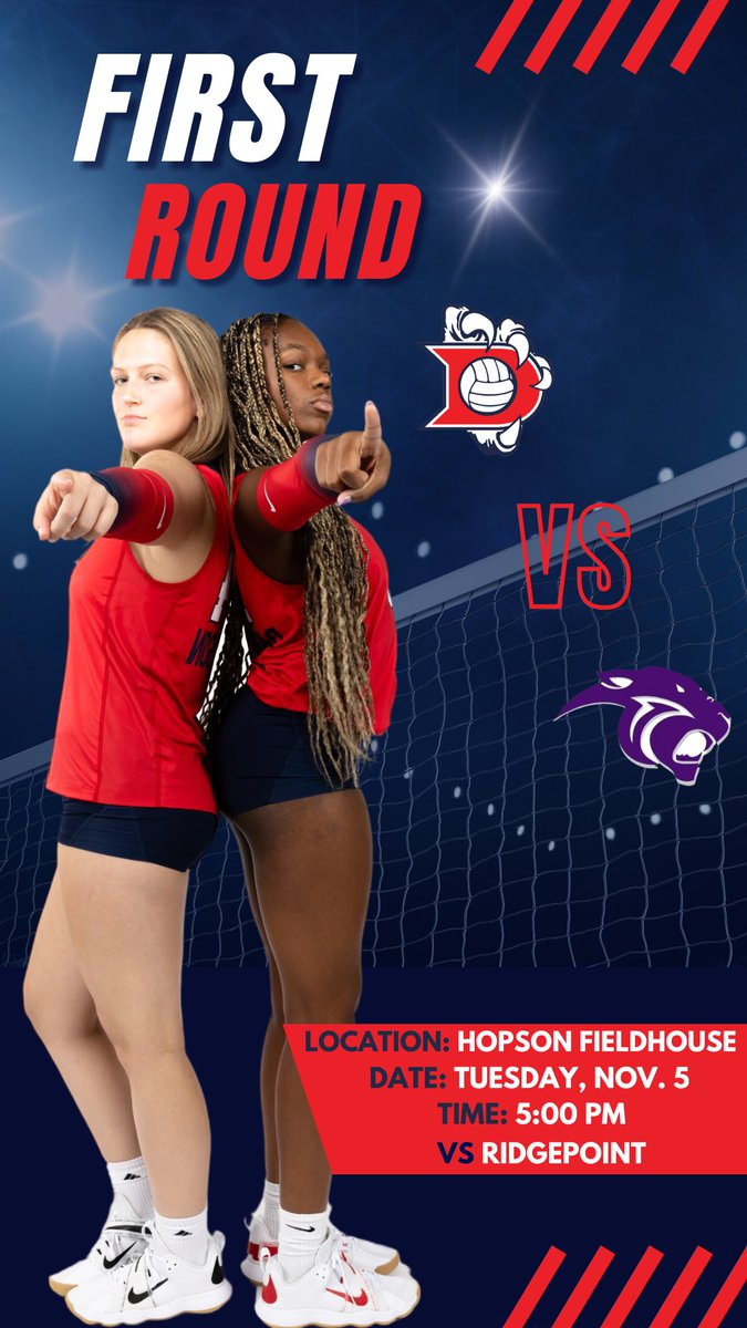 Round 1 of playoffs is tomorrow!!! We need you Eagle Nation to come out and support as we take on Ridge Point🙌🏼🏐🦅
<a href="/DawsonHighSchl/">Dawson Eagles</a>