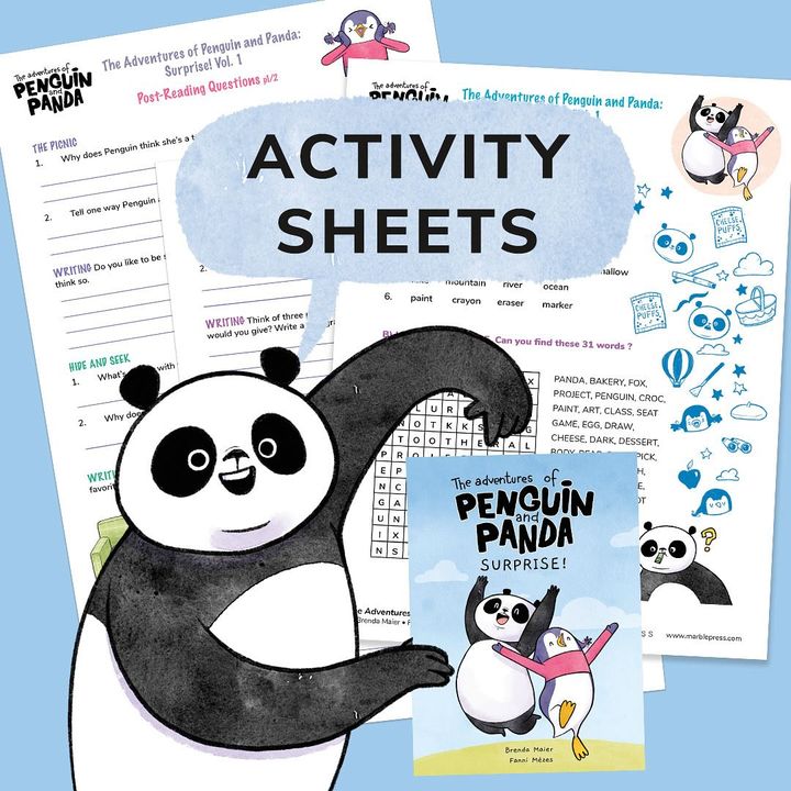 marblepressbook's tweet image. Visit marblepress.com/resources to get some fun activity sheets! Coloring pages, lesson plans, reading comprehension exercises, and more. 

#freeactivitysheets #freeactivity  #teachersguide #penguin #panda #reading  #penguinandpanda #earlyreaders #happykids #coloring #freecoloring