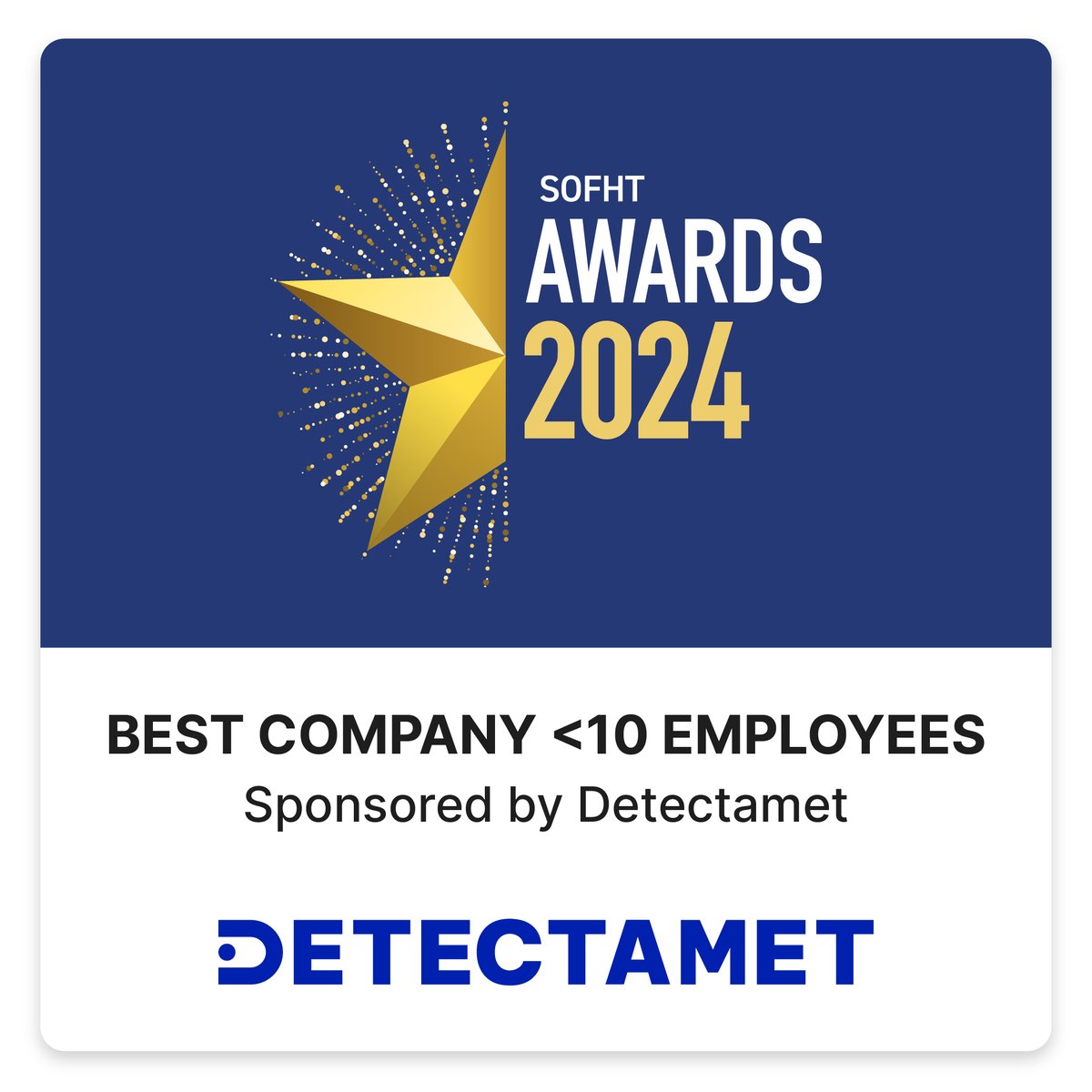 Detectamet's tweet image. We’re thrilled to sponsor the Best Company &amp;lt;10 Employees category at the #SOFHTAwards 2024!

This award honours excellence in food safety, dedication and innovation. Good luck to all nominees! 🙌 @sofhtb78

#FoodSafety #Detectamet #SmallBusiness